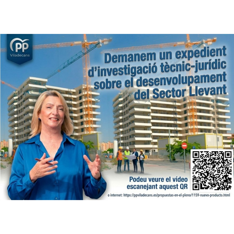 Pedimos un expediente de investigación técnico-jurídica sobre el desarrollo del Sector Llevant