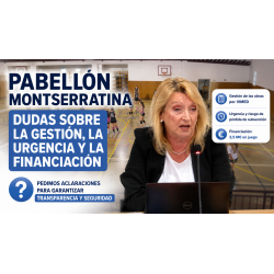 Arreglo del techo del Pabellón Montserratina: dudas sobre gestión y financiación