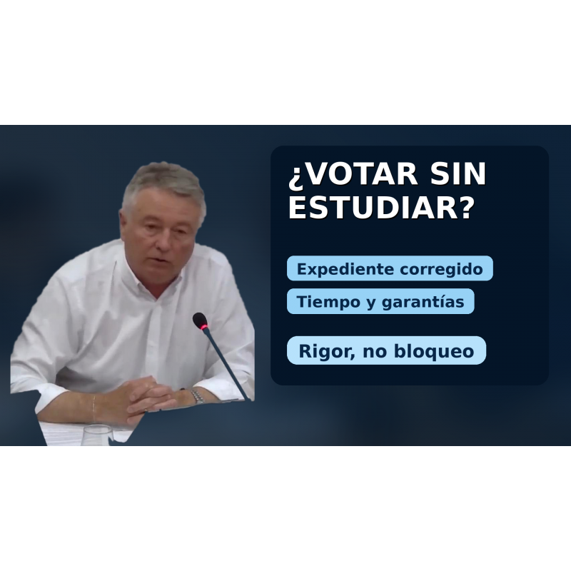 Expediente corregido por deficiencias, pero pedimos votar con garantías