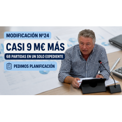 Modificación de credito 24: casi 9 millones más y 68 partidas en un solo expediente