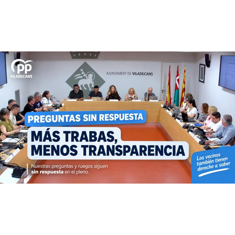 Preguntas sin respuesta: pedimos más claridad en el Pleno de Viladecans