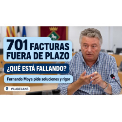701 facturas fuera de plazo: Fernando Moya pide explicaciones y soluciones