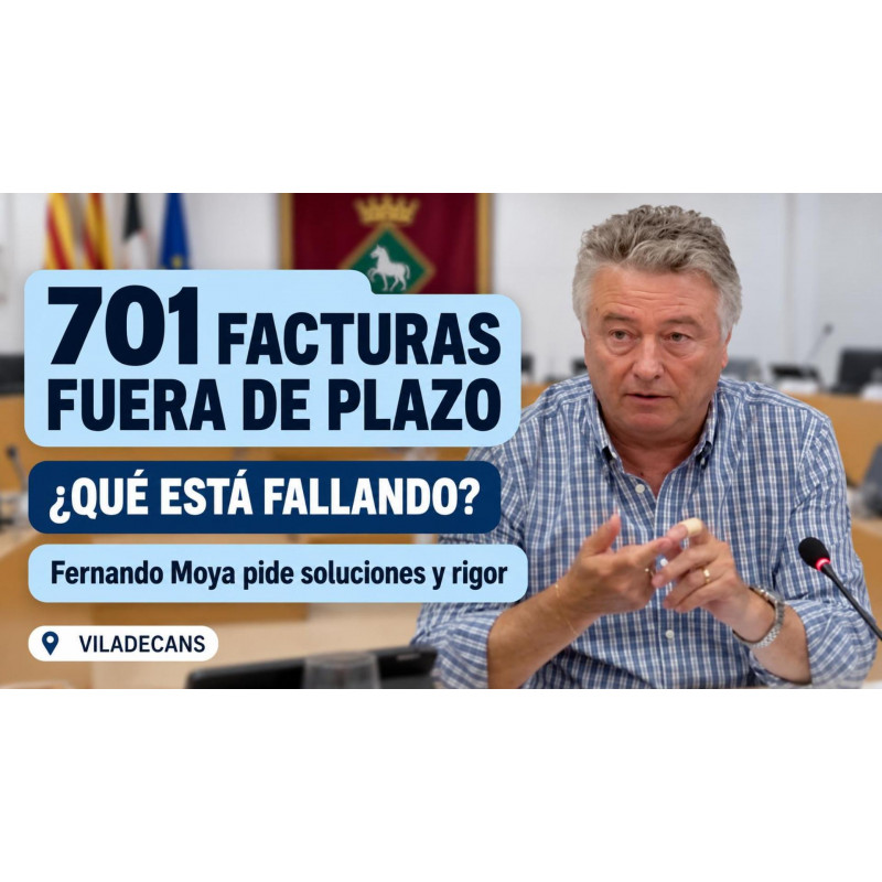 701 facturas fuera de plazo: Fernando Moya pide explicaciones y soluciones