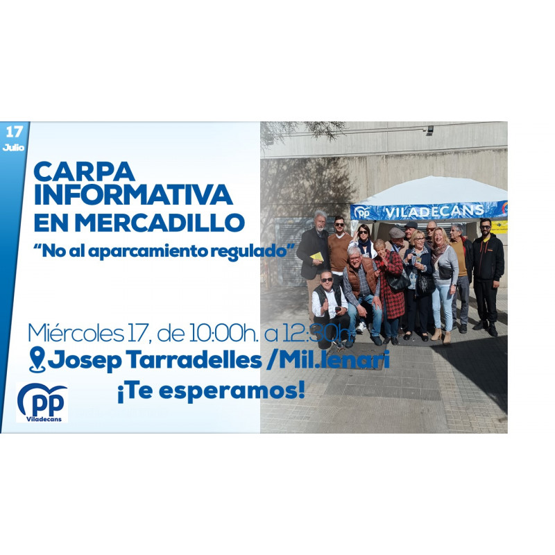 Carpa informativa en Mercadillo, 17 de julio