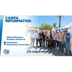 Carpa informativa en Poblado Roca, 29 de Marzo